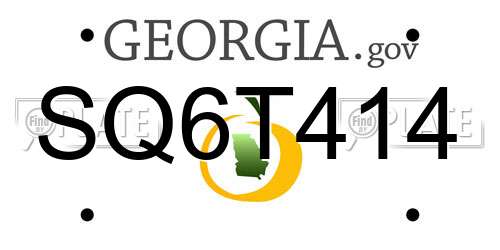 SQ6T414 Georgia License Plate
