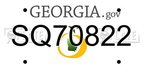 SQ70822 Georgia License Plate