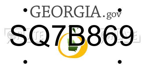 SQ7B869 Georgia License Plate