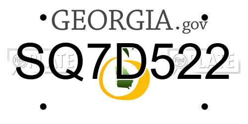 SQ7D522 Georgia License Plate