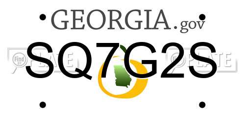 SQ7G2S Georgia License Plate