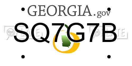 SQ7G7B Georgia License Plate