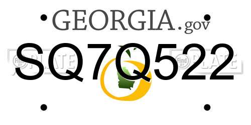 SQ7Q522 Georgia License Plate