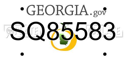 SQ85583 Georgia License Plate