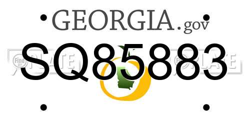 SQ85883 Georgia License Plate