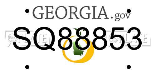 SQ88853 Georgia License Plate