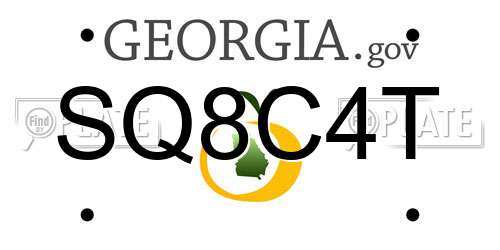 SQ8C4T Georgia License Plate