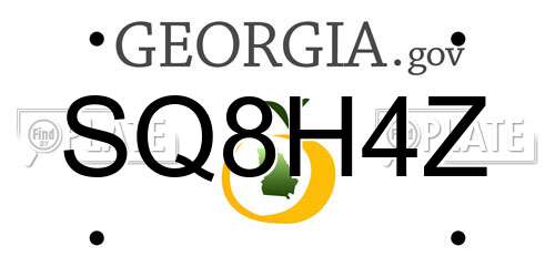 SQ8H4Z Georgia License Plate
