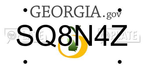 SQ8N4Z Georgia License Plate