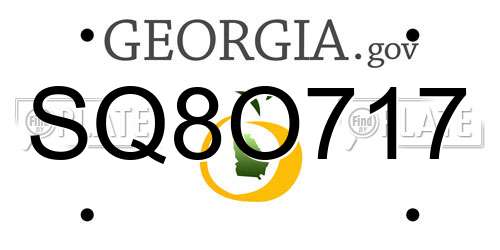 SQ8O717 Georgia License Plate