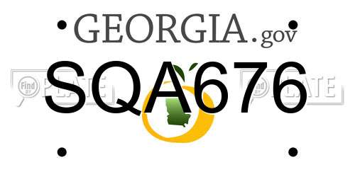 SQA676 Georgia License Plate