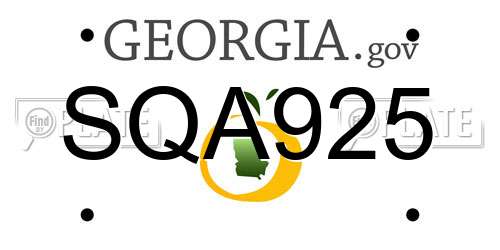 SQA925 Georgia License Plate