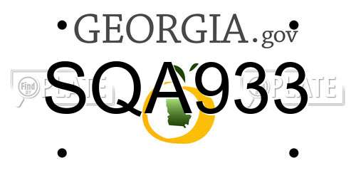 SQA933 Georgia License Plate