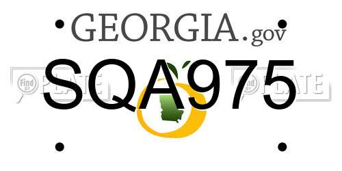 SQA975 Georgia License Plate