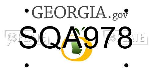 SQA978 Georgia License Plate