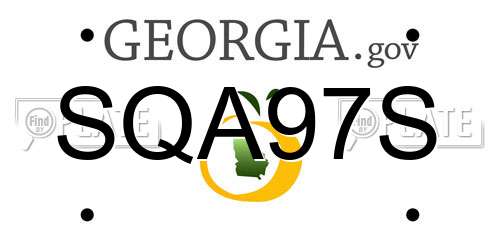 SQA97S Georgia License Plate