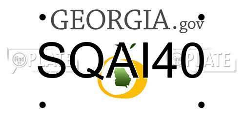 SQAI40 Georgia License Plate