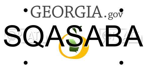 SQASABA Georgia License Plate