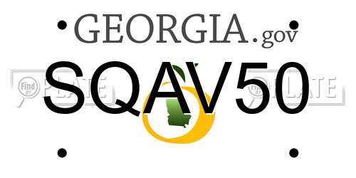 SQAV50 Georgia License Plate