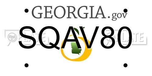 SQAV80 Georgia License Plate