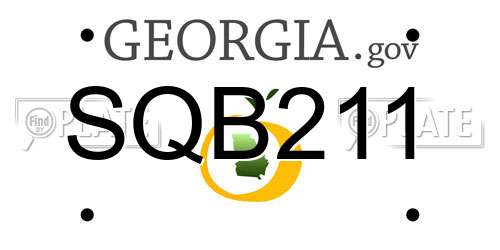 SQB211 Georgia License Plate