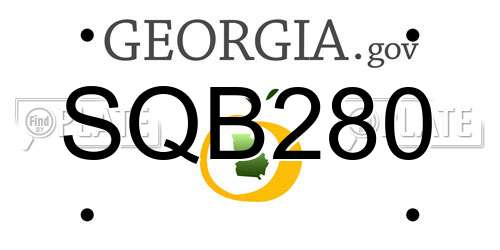 SQB280 Georgia License Plate