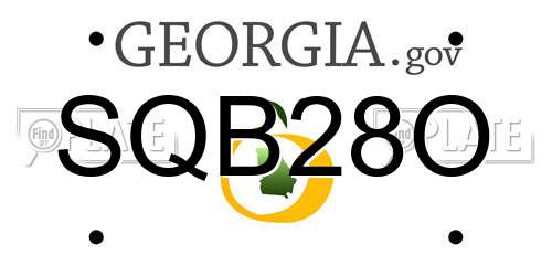 SQB28O Georgia License Plate