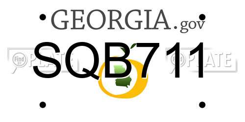 SQB711 Georgia License Plate