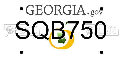 SQB750 Georgia License Plate