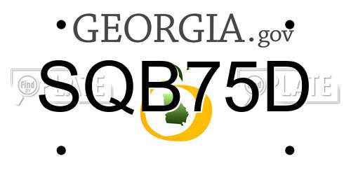 SQB75D Georgia License Plate