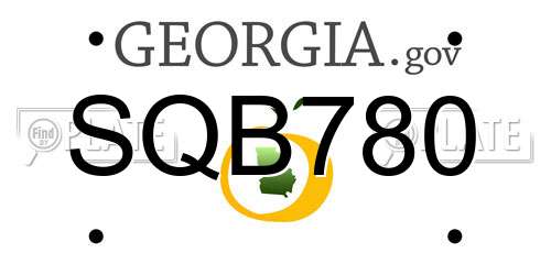 SQB780 Georgia License Plate