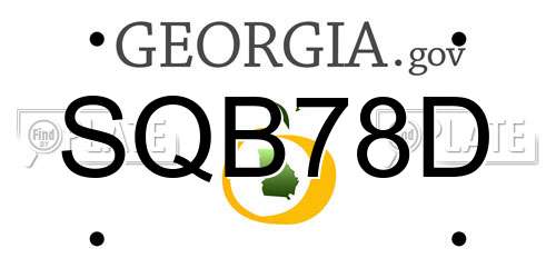 SQB78D Georgia License Plate