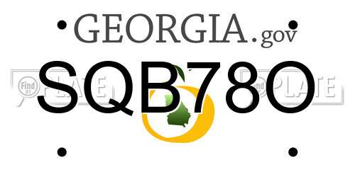 SQB78O Georgia License Plate