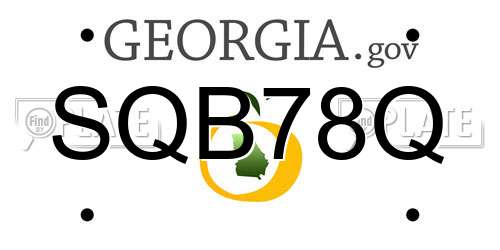 SQB78Q Georgia License Plate