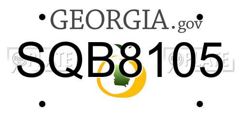 SQB8105 Georgia License Plate