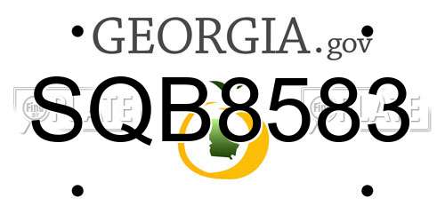 SQB8583 Georgia License Plate
