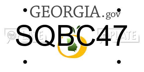 SQBC47 Georgia License Plate