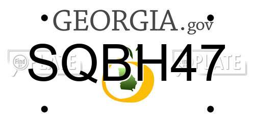 SQBH47 Georgia License Plate