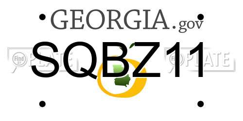 SQBZ11 Georgia License Plate