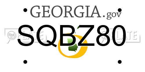 SQBZ80 Georgia License Plate
