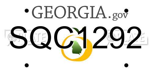 SQC1292 Georgia License Plate