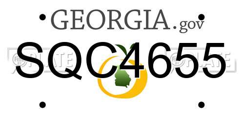 SQC4655 Georgia License Plate