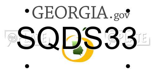 SQDS33 Georgia License Plate