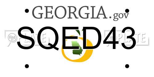 SQED43 Georgia License Plate
