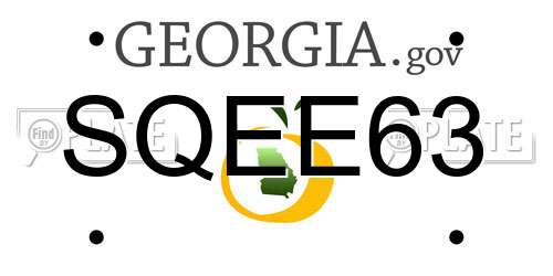 SQEE63 Georgia License Plate