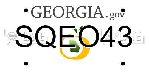 SQEO43 Georgia License Plate