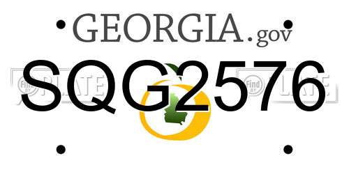 SQG2576 Georgia License Plate