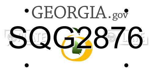 SQG2876 Georgia License Plate