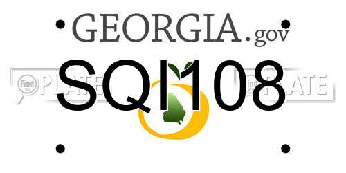 SQI108 Georgia License Plate