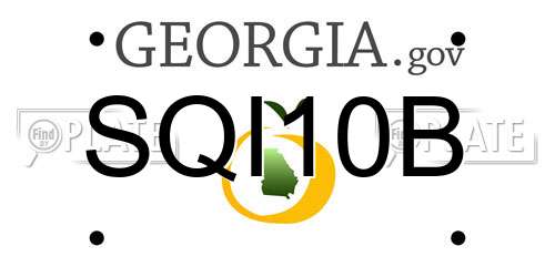 SQI10B Georgia License Plate